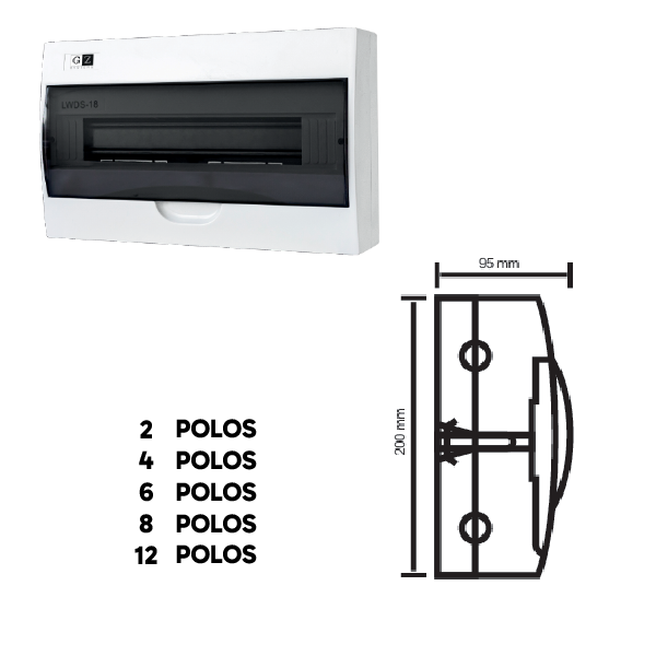 Tablero PVC Adorsado Riel DIN